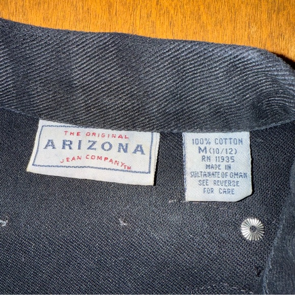 Vintage Bedazzled Denim Jacket Girl Medium 8/10 Black 90s Western Y2K Jean Bling - Picture 8 of 12